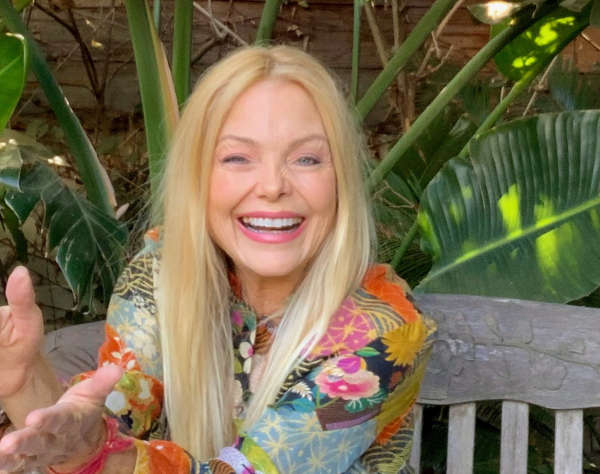 Kathryn laughing in the garden